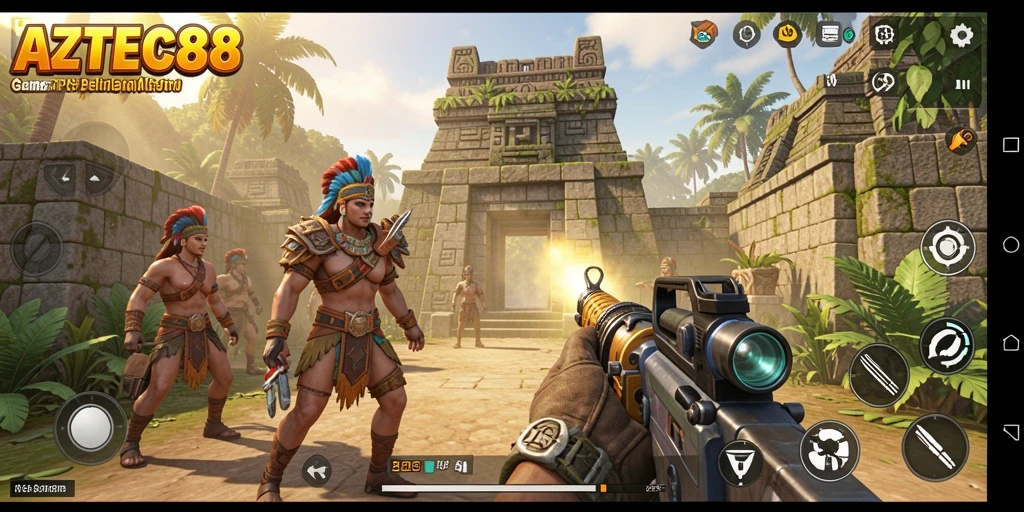 Gameplay AZTEC88 menampilkan aksi seru di dunia Aztec yang menakjubkan.