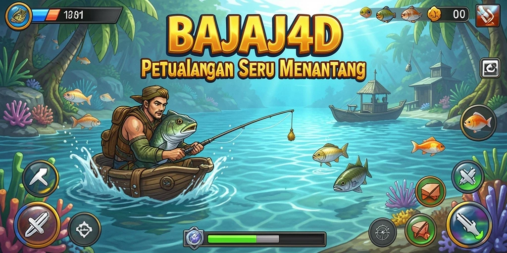 Tampilan gameplay BAJAJ4D yang seru saat memancing di danau.