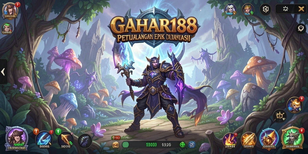 Screenshot GAHAR188 menampilkan aksi pertempuran yang seru di dunia RPG.