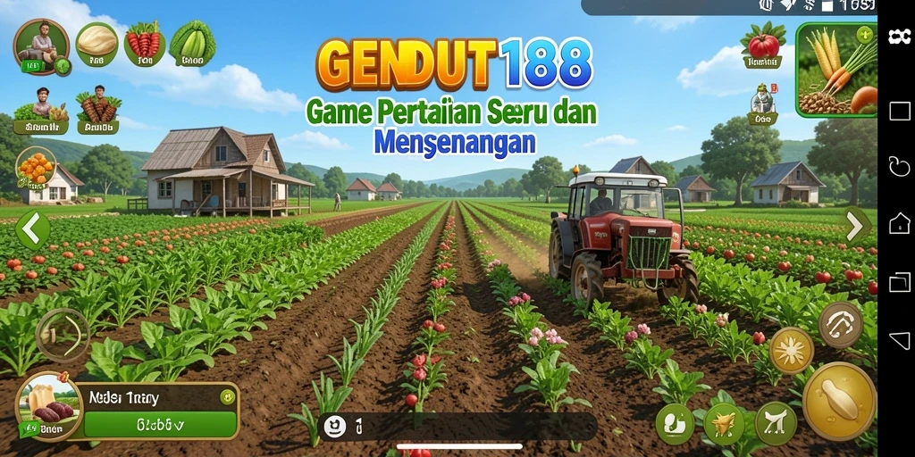 Tampilan menarik dari gameplay GENDUT188 dengan aktivitas bercocok tanam.