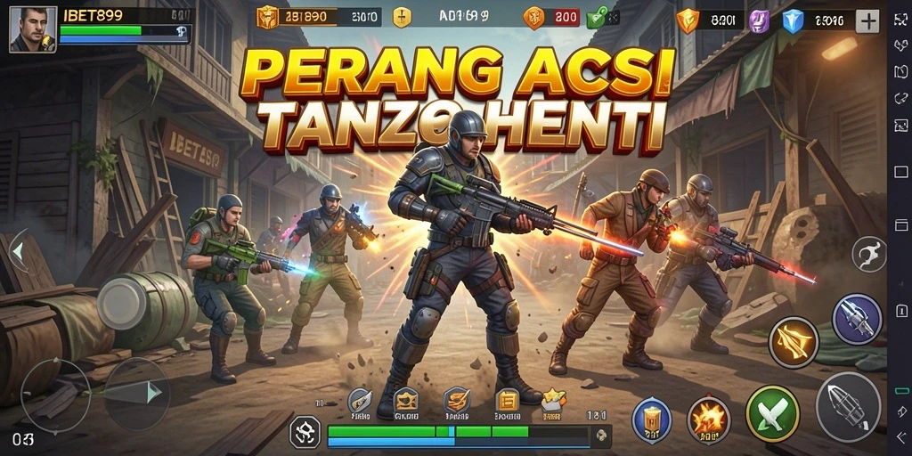 Tampilan gameplay Action yang intens dan mendebarkan.