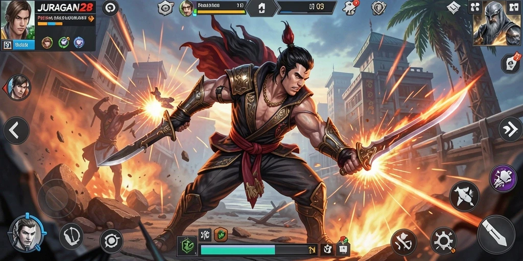 Tampilan gameplay JURAGAN28 yang mendebarkan dan penuh aksi.