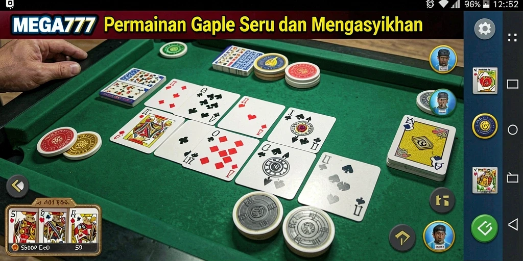 Tampilan gameplay MEGA777 yang seru saat bermain Gaple.