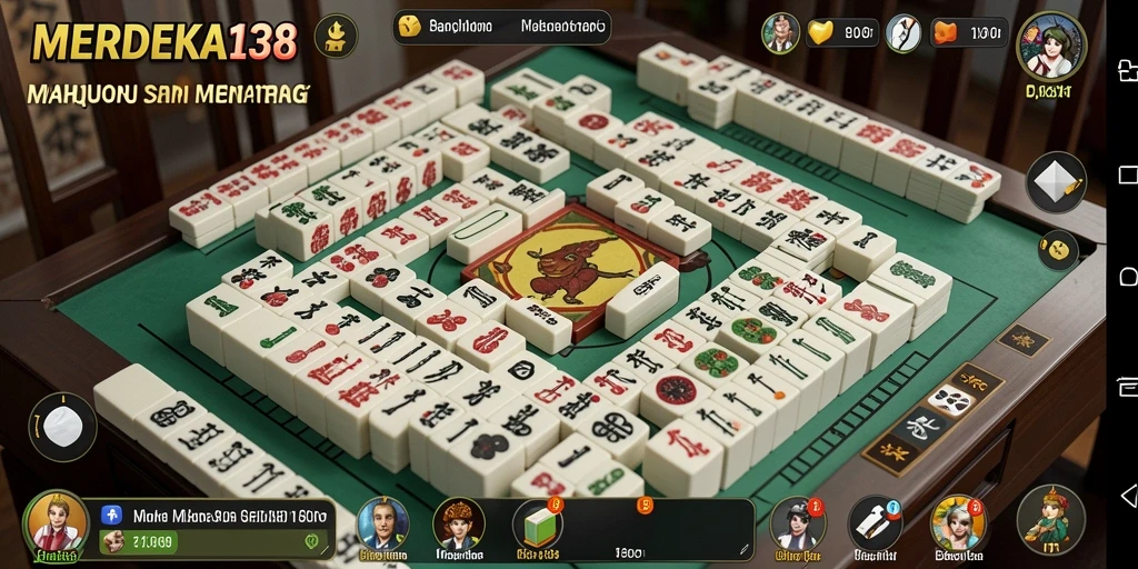 Tampilan gameplay seru MERDEKA138 dengan grafis Mahjong yang menarik.