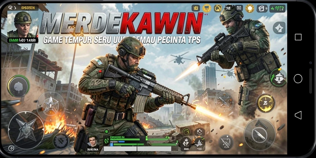 Tampilan gameplay menarik dari MERDEKAWIN dengan aksi TPS yang seru.