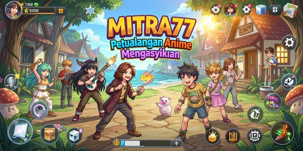Tampilan menarik dari game MITRA77 dengan karakter-karakter Anime.