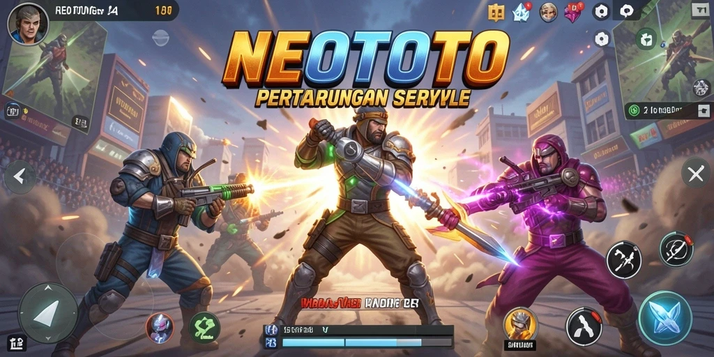 Tampilan seru dalam gameplay NEOTOTO yang penuh aksi Battle Royale.