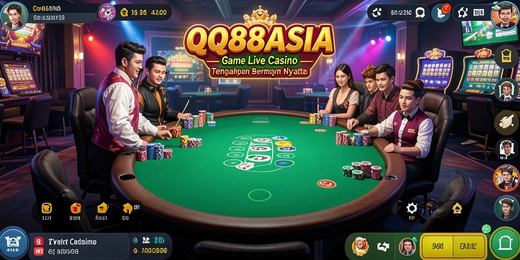 Tampilan gameplay Live Casino yang menakjubkan di QQ88ASIA.