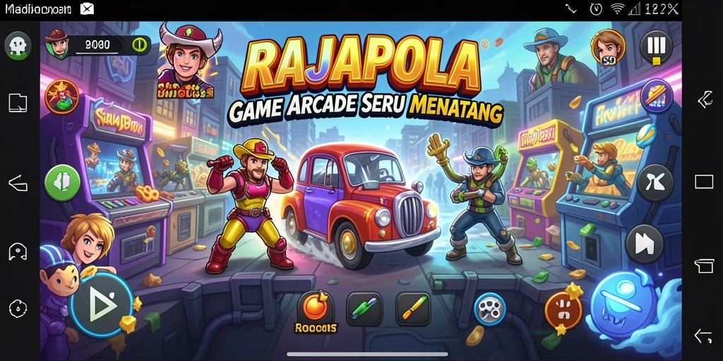 Screenshot RAJAPOLA menampilkan aksi seru dalam permainan arcade.