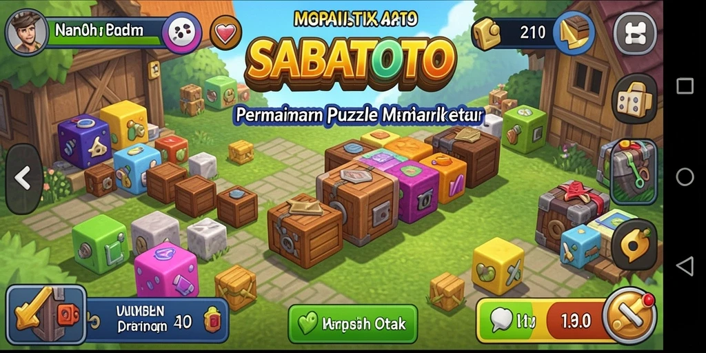 Screenshot dari gameplay SABATOTO yang menampilkan tantangan puzzle.