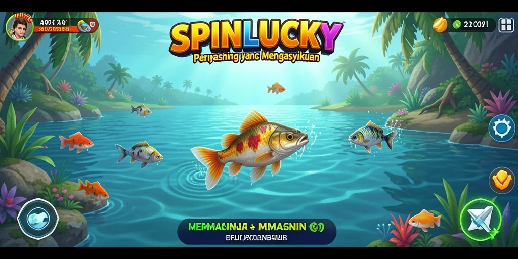 Tampilan gameplay SPINLUCKY dengan momen memancing yang menegangkan.